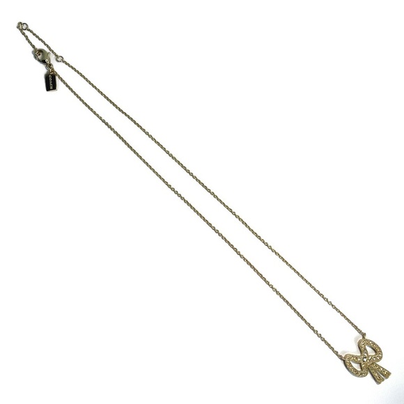 Coach New York Necklace Earrings Swarovski Crystal Ribbon Pendant - Picture 5 of 10